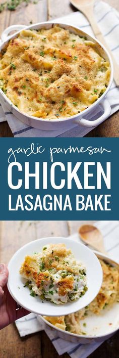 this chicken lasagna bake is an easy and delicious casserole recipe