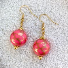 Elise Is A Collection Of Drop Earrings That Add A Touch Of Fun To Everyday Looks! They Feature A Playful, Spherical Bead Accompanied By Gold/Silver-Toned Hardware, Finished Off With Stainless Steel Or Gold-Plated Stainless Steel Ear Wire Hooks. Approximately 1.75” Long Please Note That Beads May Have Manufactured Inconsistencies. Hot Pink And Gold, Butterfly Earrings Gold, Gold Heart Earring, Betsey Johnson Earrings, Blue Dangle Earrings, Faux Pearl Earrings, Tassel Drop Earrings, Fall Earrings, Green Jewelry