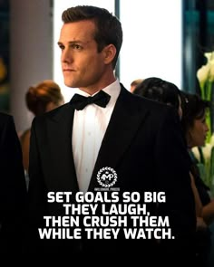 a man wearing a tuxedo and bow tie with a quote from the great gats