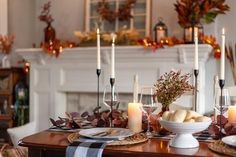 size: 12x8in Photographic Print: Thanksgiving Dinner Table Decorated for Fall by Kristen Prahl : Fall Dining Room, Thanksgiving Prep, Thanksgiving Dinner Table, Hosting Thanksgiving, Thanksgiving Family, Fall Table Decor, Thanksgiving Tablescapes, Thanksgiving Centerpieces, Thanksgiving Table Decorations