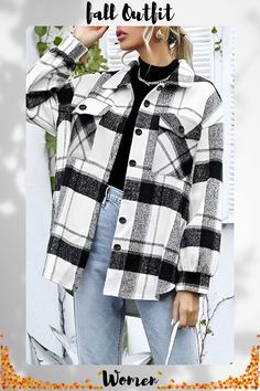 Stay on-trend with this women's flannel shacket, a perfect addition to your fall outfits women wardrobe. Made from soft, high-quality polyester, this shacket keeps you cozy and fashionable through fall, winter, and spring. Featuring a classic plaid pattern, two buttoned chest pockets, and long sleeves, it's ideal for creating fall outfits women aesthetic. Pair it with jeans, jeggings, or denim shorts for versatile fall outfits women casual. Whether for work, school, or weekend outings, this shacket is a great choice for fall outfits women classy and fall fashion women.

#autumnstyle #flannelseason #cozyfashion #womenswear #trendylayers Bodysuit Jeans, Cami Bodysuit, Flannel Women, Long Sleeves Coats, Trending Fashion, Long Sleeve Plaid, Plaid Jacket, Fall Jackets, Casual Coat