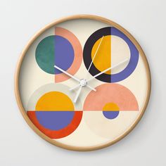 a clock with different colored circles on it