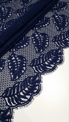 "Dark blue lace fabric. One side scalloped. Width: 120 cm/47.2 inches Item number: L88443 www.LaceToLove.com Price is set for one meter/yard. You will receive the fabric in one continuous piece if you purchase more than 1 meter/yard. IMPORTANT! Maximum one piece length of this lace is 1.80 meters/yards. If you buy more than 1.80 meters/yards of this lace you will receive it in several pieces. Actual color may vary greatly form the color you see on screen. It depends on your devices screen bright Blue Lace Trim Wedding Dress, Blue Lace Trim Dress For Wedding, Blue Lace With Lace Trim For Wedding, Blue Lace For Wedding, Blue Lace Patchwork For Wedding, Blue Lace Fabric, Lace Evening Dress, Fabric Navy, Alencon Lace