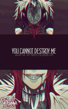 an anime character with long red hair and text that reads, you cannot destroy me