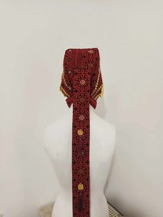 Embroidered Head Band With Coins - Etsy Jordan Traditional Handmade Costume Hats And Headpieces, Traditional Gold Headband Headpiece, Red Ceremonial Headpiece For Festivals, Traditional Embroidered Habesha Kemis For Festive Occasions, Traditional Adjustable Gold Headband, Traditional Gold Embroidered Fabric For Festival, Traditional Embroidered Habesha Kemis For Festival, Gold Traditional Wear For Festival, Adjustable Red Ceremonial Headpiece