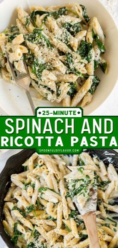 Spinach and Ricotta Pasta Spinach And Ricotta Pasta, Ricotta Spaghetti, Ricotta Pasta Recipes, Spinach Ricotta Pasta, Spinach And Ricotta, Ricotta Recipes, Tortellini Salad, Spinach Ricotta, Ricotta Pasta