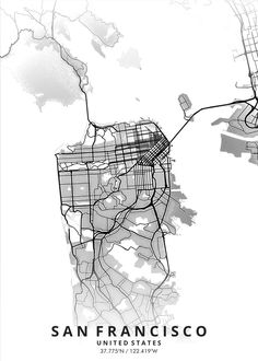 a black and white map of san francisco