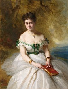 Marie Marguerite Ada Calhoun, vintage artwork by Franz Xavier Winterhalter, 12x8 (A4) Poster Franz Xavier Winterhalter, Franz Xaver Winterhalter, History Fashion, Victorian Art, Historical Costume, Historical Dresses, Fashion Images