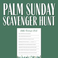 the palm sunday scavenger hunt