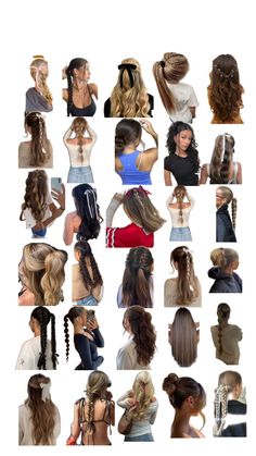 many different types of braids are shown in this collage, including long hair