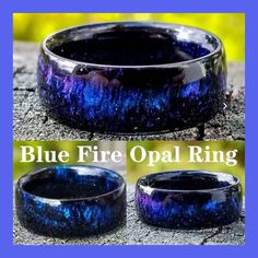 Bnwt Blue Fire Opal Ring Material: Blue Opal Color Changing Ring, Carbon Fiber Rings, Galaxy Ring, Iridescent Color, Opal Band, Acrylic Ring, Rainbow Opal, Rainbow Fire, Fire Opal Ring