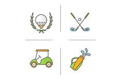 four different types of golf related items