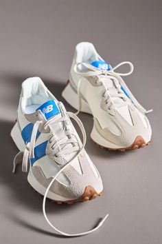 New Balance 327 Sneakers | Anthropologie Stylish Athleisure Outfits, New Balance Fashion, Balance Fashion, Cold Weather Shoes, New Balance 327, Athletic Gear, Swim Shoes, New Balance Sneakers, New Balance Women