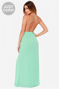 LULUS Exclusive Rooftop Garden Backless Mint Green Maxi Dressat Lulus.com! Black Floral Maxi Dress, Mint Green Dress, Back Dresses, Green Maxi Dress, Dress Mint, Acne Control, Zipper Dress, Green Maxi, Rooftop Garden