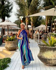 F00271929-102 Beachwear Halter Maxi Dress For Party, Beachwear Style Maxi Length Halter Dress For Party, Elegant Dresses For Beach Party Season, Lined One-piece Party Dress, Elegant Multicolor Maxi Dress For Beach Season, Chic Halter Dress For Beach Party, Blue Beach Season Dress For Night Out, Elegant Multicolor Mini Dress For Beach, One-piece Lined Party Dress