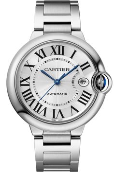 In stainless steel with a matching bracelet and blue accents at its dial, this timepiece is impeccably distinctive.... The Ballon Bleu de Cartier is an icon of style that adds a dash of elegance to the wrist, defined by an oversized blue cabochon floating as a balloon at its side. Cartier brings exquisite design and innovation to the world of Haute Horlogerie, with renowned timepieces that depict a perfect equilibrium between form and function. Cartier Watches Women, Cartier Accessories, Interchangeable Bracelet, Cartier Ballon Bleu, Cartier Men, Cartier Watch, Mechanical Movement, Mens Luxury, Luxury Watches For Men