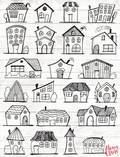 hand drawn houses on a piece of paper