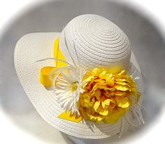 Yellow Peony, Yellow Peonies, Pretty Hats, Easter Hats, Spring Hats, Hat Decoration, Tea Party Hats, Floral Hat, Kentucky Derby Hats