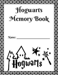 the hogwart's memory book is shown in black and white with stars on it