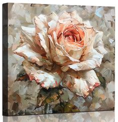 a painting of a rose on a white background