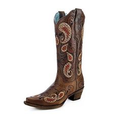 Corral Women's Paisley Pattern Cowgirl Boot Snip Toe - A3042 Womens Western Boots Yeehawcowboy.com, Womens Cowgirl Boots Yeehawcowboy.com, Western Boots Yeehawcowboy.com, Ladies Cowboy Boots Size 5.5, Corral Boots, Handcrafted Boots, Western Look, Western Boots Women, Paisley Design