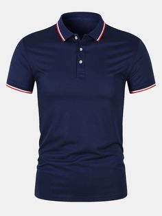 Material: PolyesterPackage included:1*Polo Navy Polo Collar Shirt For Summer, Fitted Navy Polo Shirt For Summer, Navy Collared T-shirt For Summer, Rock Outfit, Estilo Chic, Style Chic, Outfit Sets, Chic Style, Unique Style