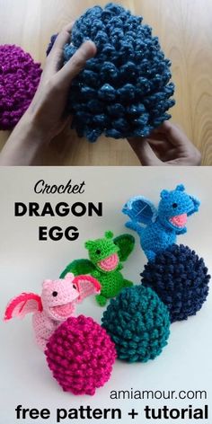 crochet dragon egg pattern and instructions to make it in any size or color