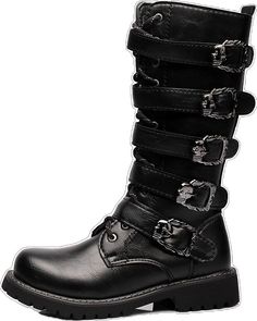 Grunge Boots With Buckle Closure For Fall, Gothic Knee-high Combat Boots For Concerts, Gothic Knee-high Combat Boots For Winter, Fall Knee-high Combat Boots For Alternative Fashion, Punk Style Martin Boots For Outdoor Fall Use, Fall Combat Boots For Alternative Fashion, Black Gothic Martin Boots For Alternative Fashion, Grunge Winter Boots For Concerts, Grunge Boots For Winter Concert