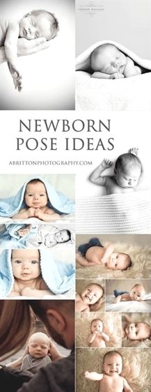 newborn photoshopped together with the words newborn pose ideas