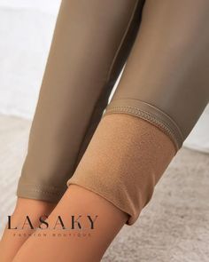 Lasaky - Premium PU Leather High-Waisted Thermal Leggings with Lining Sheer Thermal Leggings, Thermal Leggings, Thermal Comfort, Chic Type, Estilo Chic, Swimwear Cover, Bottom Clothes, Leather Leggings, Olivia Mark