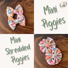 Big Bows are approximately 5 in. and Mini Piggies are approximately 2.5 in. and are sold as a set of 2. Our bows have sewn centers, so you won't have to worry about your little one pulling them apart! This also gives you the flexibility to move the clip or nylon to make your bow stand tall or lay flat. All clips will be secured to bows with a dab of glue. The nylon headbands we use are super soft and stretchy. One size fits most, baby - adult. *As with any baby item, please do not leave on for l Bow Business, Bow Stand, Baby Bow Clips, Bow Tie Hair, Fonts Handwriting, Handwriting Alphabet