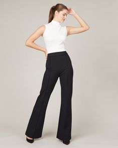 Spanx High Rise Flare `The Perfect Pant` Hacks Clothes, Oil Hair, Perfect Pant, Ponte Pants, Fashion Hacks, Black Pencil Skirt, Technology Design, Black Pencil, Leggings Design