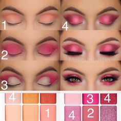 Eye Looks Tutorial, Melanie Martinez Tour, Pink Eyeshadow Looks, Easy Makeup Looks, Easy Eye Makeup Tutorial, Blue Prom Nails, Pageant Makeup, Pink Eyeshadow Look