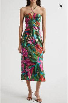 Midi Halter Dress, Jungle Foliage, Halter Midi Dress, Sweetheart Neck, Nordstrom Dresses, Smocking, Halter Dress