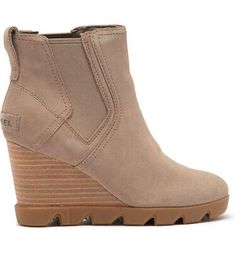 (eBay) These boots are very cute in person. Get them when you have a chance at a very low price. Style: Joan Uptown Waterproof Wedge Chelsea Boot. Elastic gore insets. Boot Wedges, Joan Of Arctic Wedge, Sorel Joan, Tan Wedges, Rain Boot, Chelsea Boot, Wedge Boots, Boot Shoes Women, New Shoes