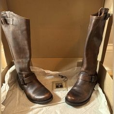 Frye Veronica Slouch, Mid-Calf Boots. Normal Wear. Any Flaws Are Present In Pictures. Frye Veronica, Slouch Boots, Shoe Inspiration, Slouched Boots, Frye Shoes, Calf Boots, Mid Calf Boots, Shopping List, Mid Calf