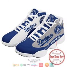 Product Infomation product_nameThis is Shoes Air Jordan 13 Custom Print On DemandStyle Air Jordan 13Upper skin can print patternsHidden laces perforated webbing morder beautiful and firmShoes Mlb Team Logos, Jordan 13 Shoes, Logo Gifts, Air Jordan Sneakers, Shoes Air, Mlb Teams, Jordan 13, Los Angeles Dodgers, Jordans Sneakers