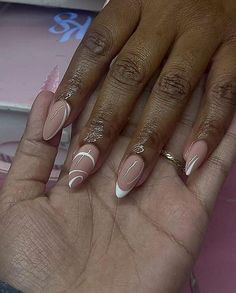 55 Best Fall Gel Nails to Inspire You Short Almond Gel Nails Fall, Short Oval Nails Acrylic Classy, Short Almond Nails Designs 2024, Oval French Tip Nails With Design, Natural Nail Designs Gel, Short Oval Nails Acrylic, Fall French Tip Nails Designs, Oval Gel Nails, Sb Nails