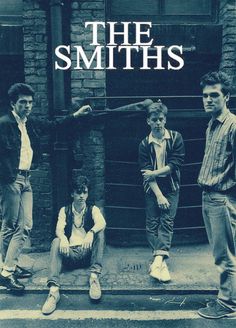 the smiths posing for a black and white photo