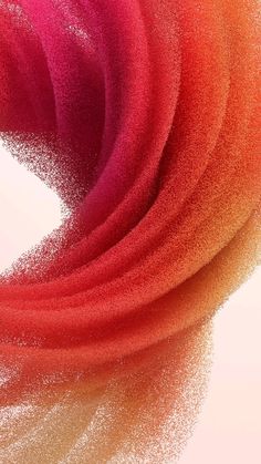 an orange and pink colored substance is in the middle of a white background with space for text