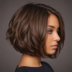 Mid Length Hairstyles, Wavy Haircut, 2022 Hairstyles, Chestnut Brown Hair, Diy Kosmetik, Wavy Haircuts, Choppy Bob Hairstyles, Choppy Bob, Shorter Hair