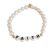 Embrace the power of Faith with this stunning Pearl Bracelet. Each delicate Pearl represents a symbol of purity, wisdom, and spiritual growth. Let this beautiful piece serve as a constant reminder to trust in the journey and have faith in the unseen. 8mm quality freshwater pearls gold plating stretch bracelet handmade available in a variety of sizes Faith Bracelet, Pearl Collection, Have Faith, Bracelet Handmade, Dainty Necklace, Spiritual Growth, Stretch Bracelet, Pearl Bracelet, Stretch Bracelets