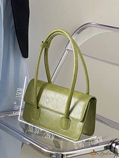 BirdinBag - Olive Green PU Flap Baguette: Elegant and Stylish Green Rectangular Baguette Bag For Daily Use, Green Square Baguette Bag For Travel, Green Rectangular Baguette Bag For Office, Versatile Green Baguette Bag For Daily Use, Everyday Green Rectangular Baguette Bag, Green Baguette Tote Bag With Detachable Strap, Green Shoulder Baguette Bag For Daily Use, Green Baguette Shoulder Bag For Daily Use, Green Square Baguette Bag For Daily Use