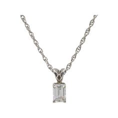 14 Karat White Gold 0.64 Carat Emerald Cut Natural Diamond Drop Pendant Necklace GIA report number: 6234277618 Metal: 14k white gold Weight: 2.01 grams Diamond: 0.64 carat emerald cut G SI1 natural diamond  Chain length: 18 inch Drop: 10.5 x 4mm Emerald Cut Platinum Necklace For Anniversary, White Emerald Cut Diamond Necklace For Formal Occasion, Classic Platinum Solitaire Necklace With 17 Jewels, Classic Solitaire Necklace With 17 Jewels In Platinum, Classic Emerald Cut White Diamond Necklace, Classic White Emerald Cut Diamond Necklace, Classic White Emerald-cut Diamond Necklace, Classic Emerald-cut Diamond Necklace In Sterling Silver, Classic Sterling Silver Diamond Necklace With Emerald Cut