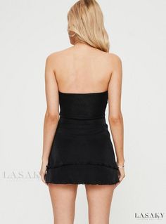 Lasaky - Black Strapless Minidress for Women Miniature Dress, Fleece Dress, Mini Dress Black, Maxi Dress Navy, Mini Dresses For Women, Outerwear Outfit, Black Mini Dress, Strapless Mini Dress, Curve Dresses