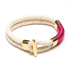 The simple design of the t-bar bracelet makes it easy to throw on and go, or pair it with a few other pieces.-Natural ivory cotton rope-Gold plated t-bar clasp closure-Gold plated spacer bead-Hand wrapped detail**************************************Sizing: If you're looking for a comfortable fit, we recommend ordering 1/2" larger than your wrist size (i.e. if your wrist measures 6.5", choose size 7"). If you're not sure, the size chart below can be used as a guide: 6.5” – Women’s Extra Small ... White Adjustable Bracelets With Toggle Clasp, Adjustable White Bracelets With Toggle Clasp, Jewelry Chunky, Pearl Bracelets, Nautical Rope, Bar Bracelet, Jewelry Accessories Ideas, Dope Jewelry, Jewelry Lookbook