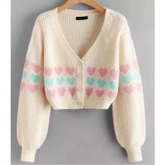 Beautiful Chic Crop Top Sweater Acrylic Soft And Comfy. Lightweight Cute White Sweater With Buttons, Button Crop Top, Crop Top Women, Cardigan Crop Top, Rose Sweater, Sweater Cream, Cardigan Crop, Crop Top Sweatshirt, Yellow Knit