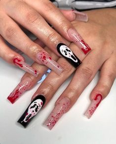 Scary Halloween Nails Design, Scary Nails, Cute Halloween Nails, Nails Halloween