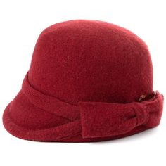 a red hat with a bow on it