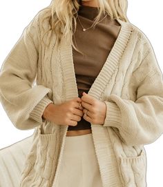 Chunky Knit Cardigan, Layering Pieces, Chunky Knit, Knit Cardigan, Oatmeal, Layering, Collage, Brand New, Knitting